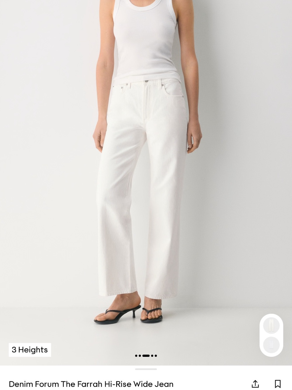 Aritzia Denim Forum Farrah Hi-Rise Wide Leg Jeans — Off white